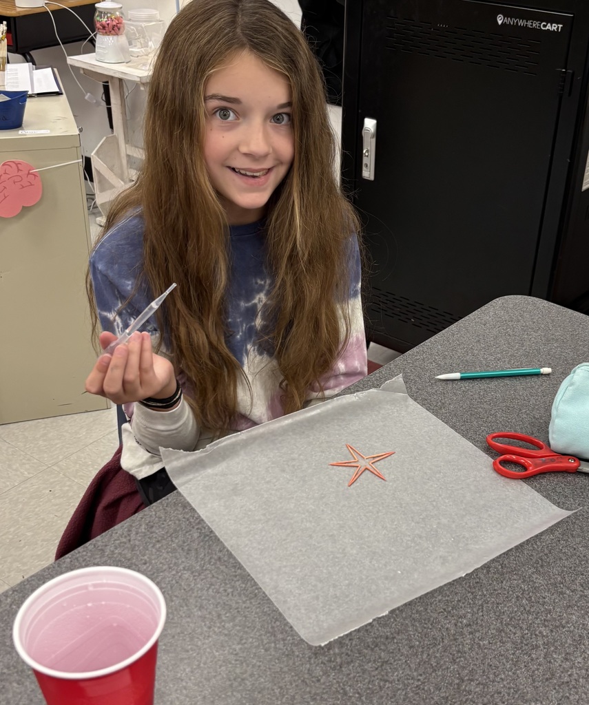 A student does an experiment with water.
