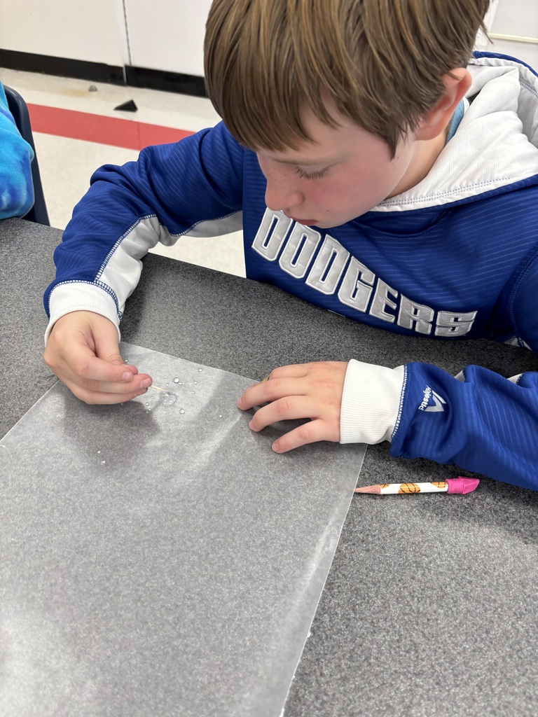 A student does an experiment with water.