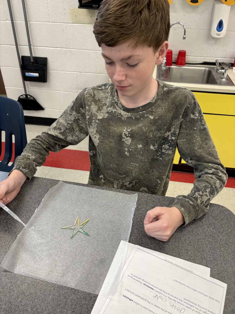 A student does an experiment with water.