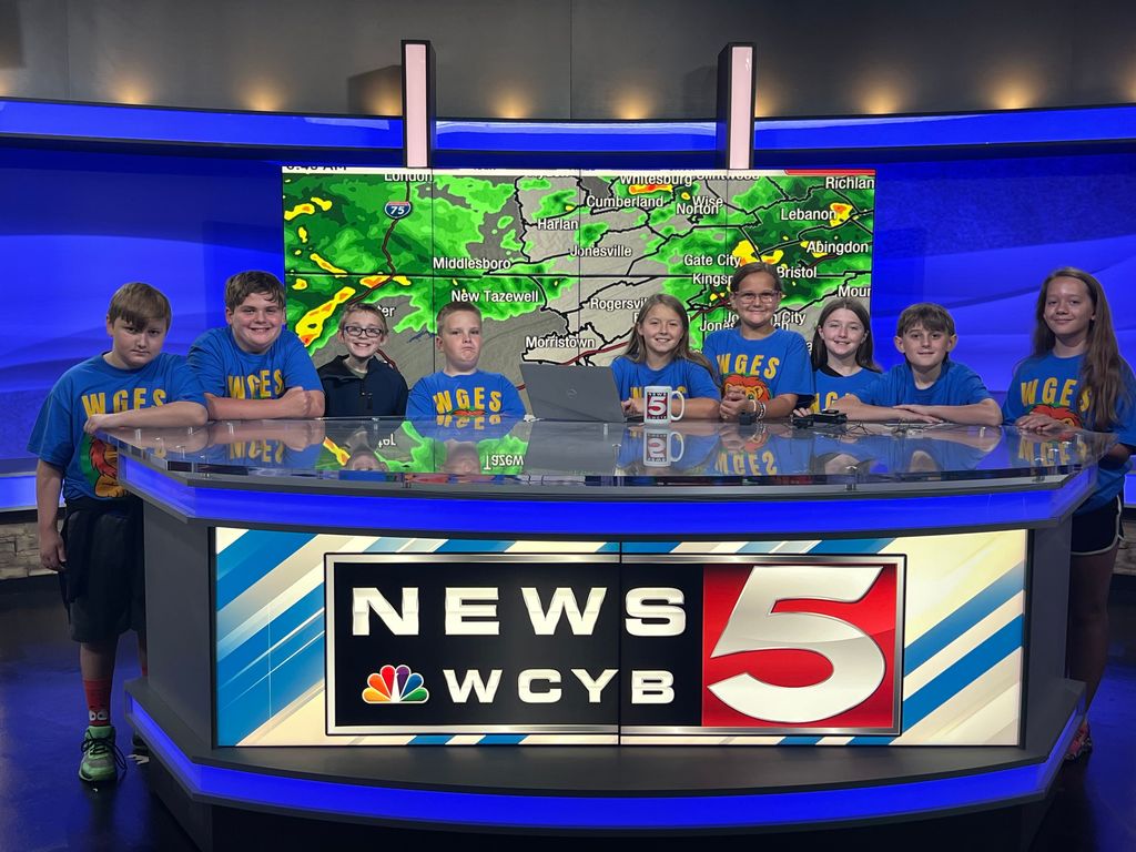 students in news studio
