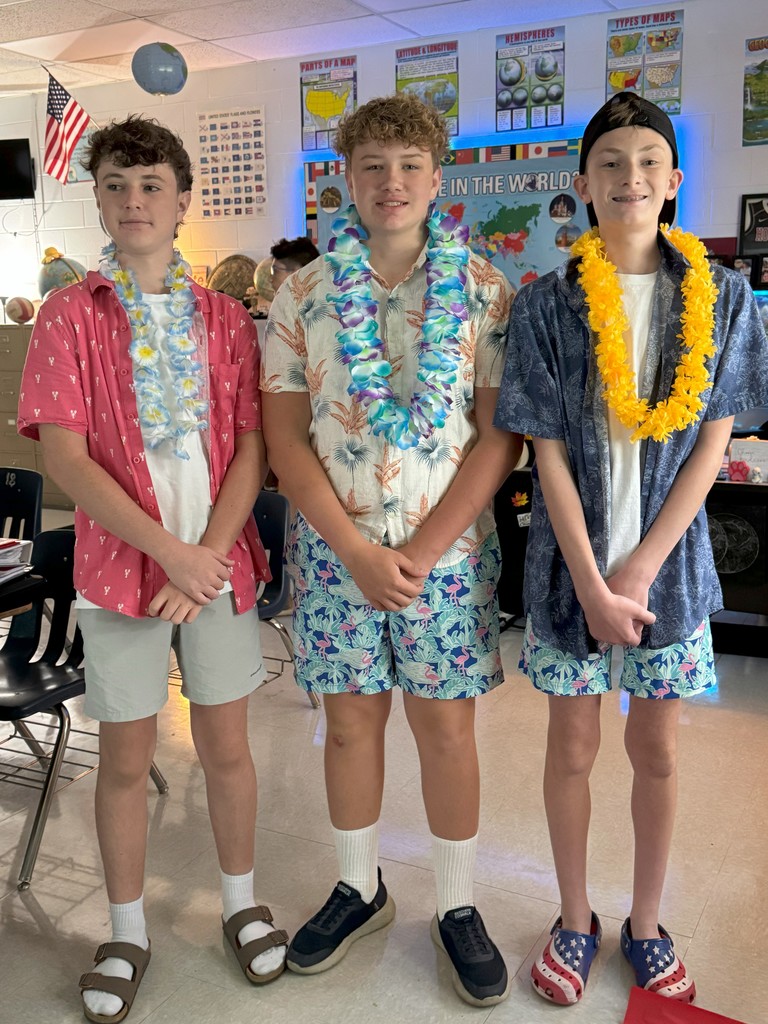 People dress up for Tropical Tuesday.
