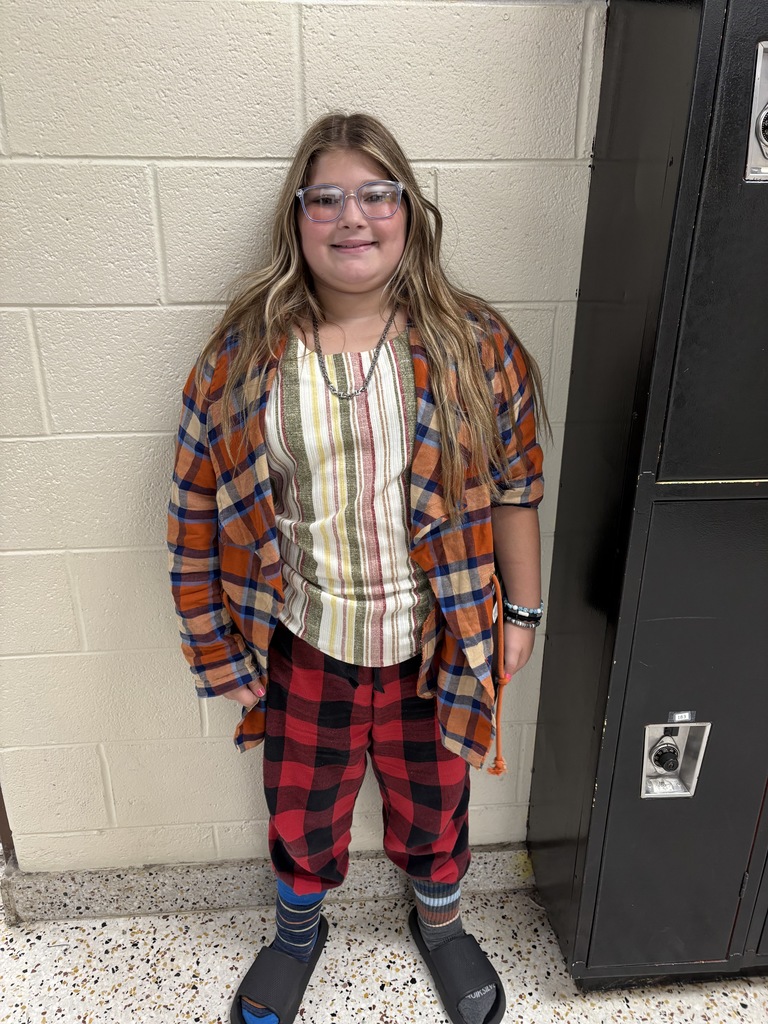 A student dresses up for Wacky Wednesday.