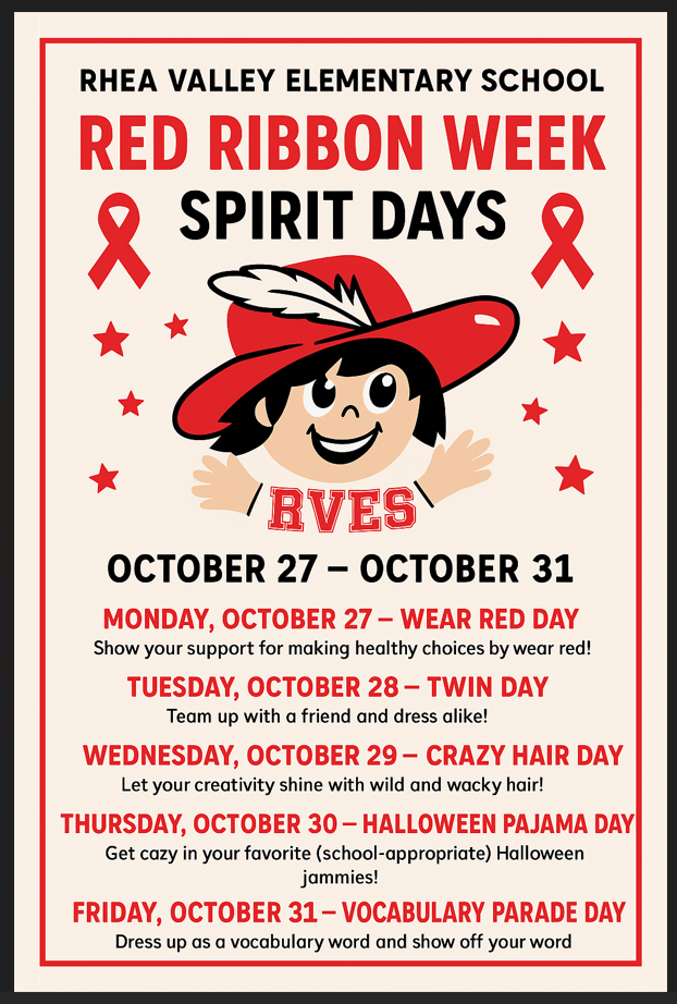 RVES Red Ribbon Week Spirit Days