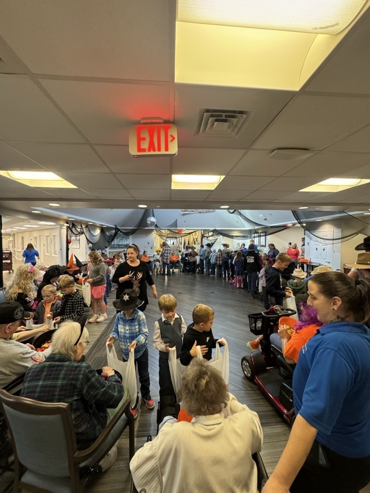 Watauga students trick-or-treat at extended care facility