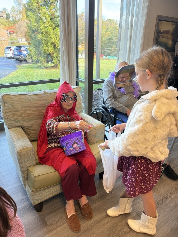 Watauga students trick-or-treat at extended care facility