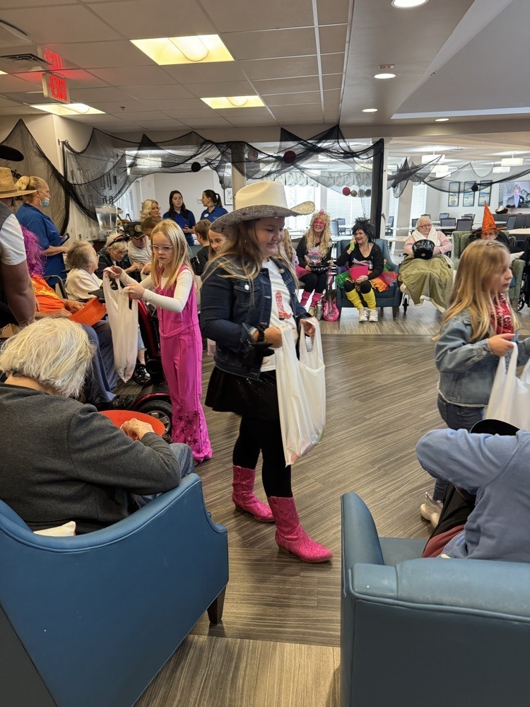 Watauga students trick-or-treat at extended care facility