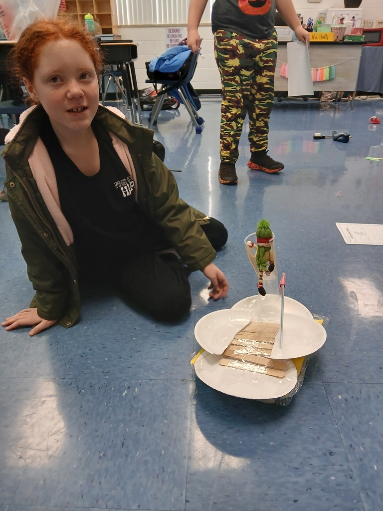 Students doing STEM challenge