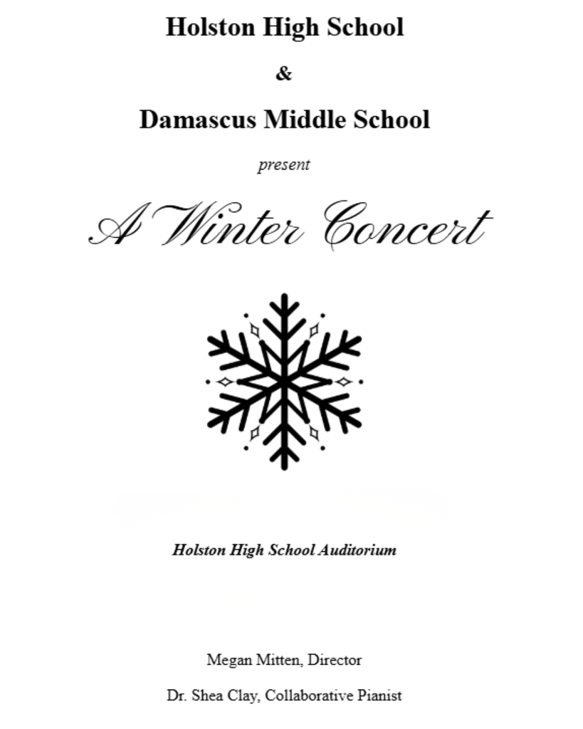 Holston High School and Damascus Middle School present A Winter Concert