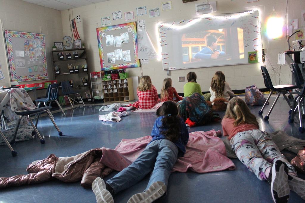 students watching movie