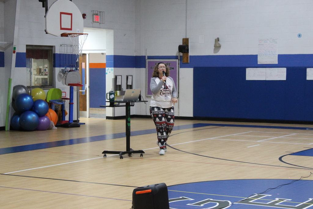 Mrs. Gates leading sing along
