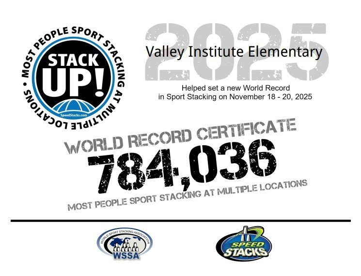 Valley Institute Elementary School Stack Up Challenge
