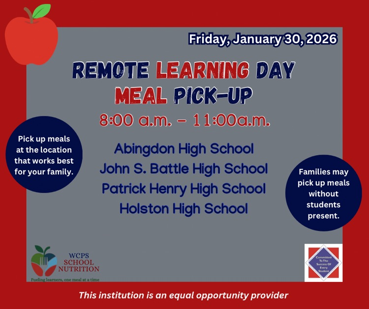 WCPS Remote Learning Day Meals