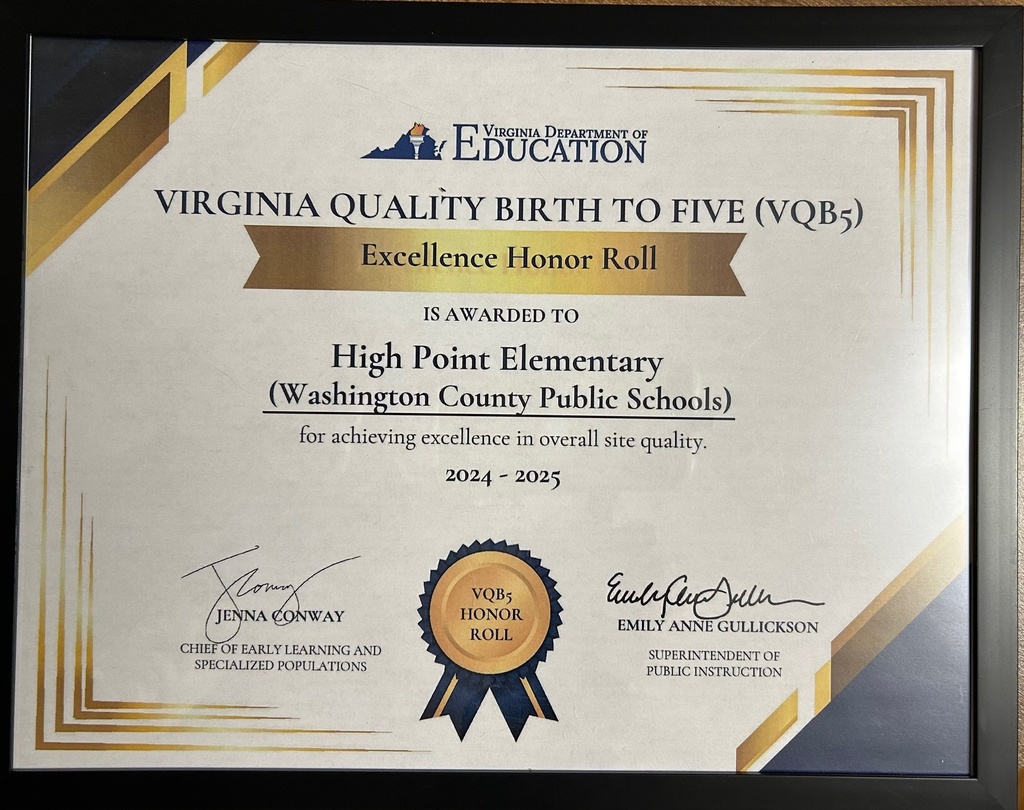 High Point Elementary School Preschool Program Recognition 