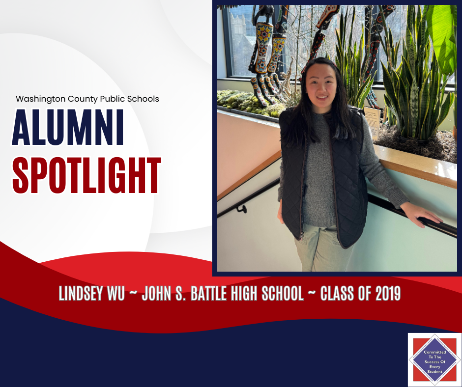WCPS Alumni Spotlight February 2026 -- Lindsey Wu -- John S. Battle High School -- Class of 2019