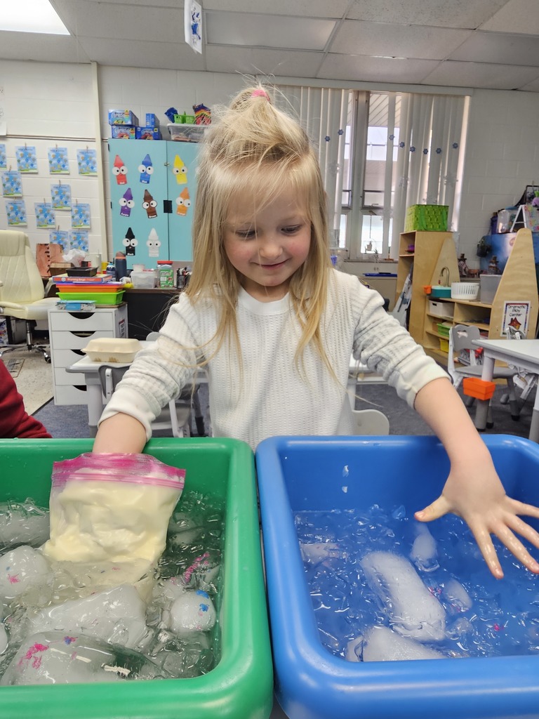Pre-K has been learning about Arctic Animals. We learned that they have fat called blubber to keep them warm in the snow and icey water. We did an experiment to see if the blubber would keep our hands warm in some icey water. 