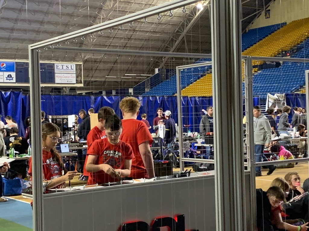 Students compete in a robot drone league championship.