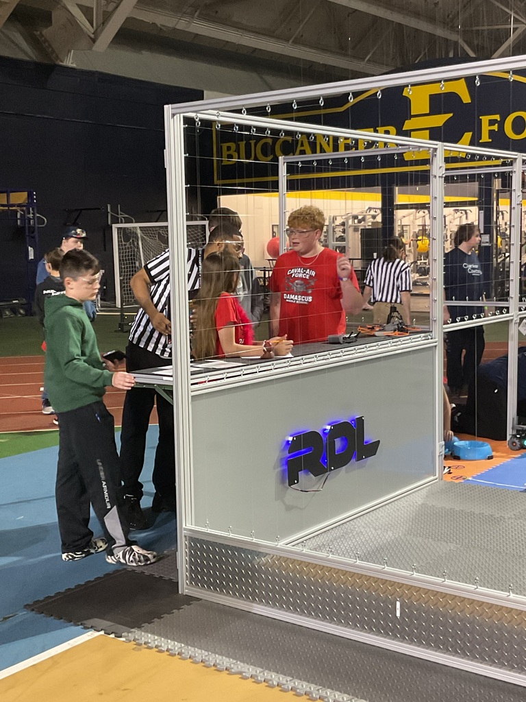 Students compete in a robot drone league championship.