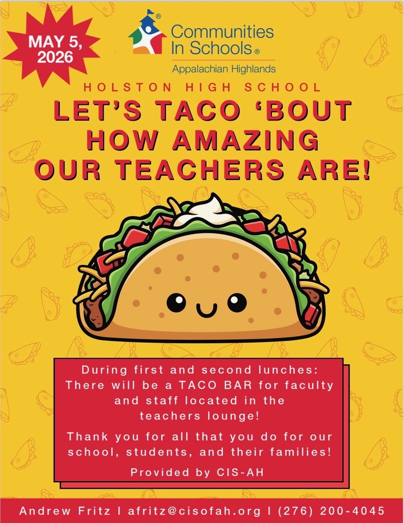 Taco Bar flyer for Teacher Appreciation Week