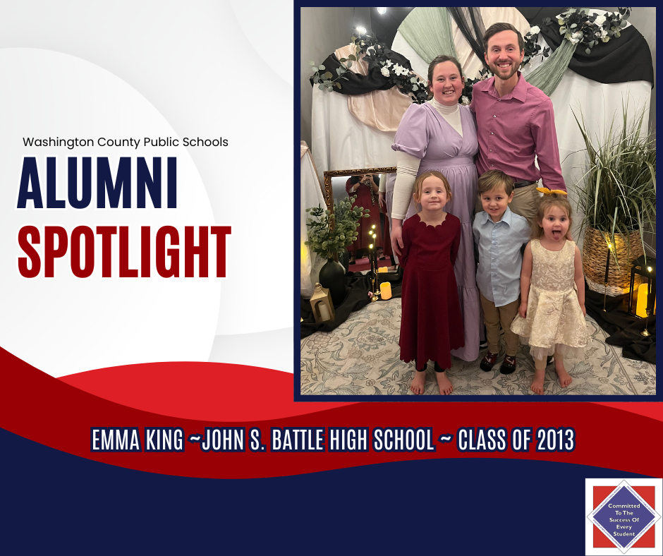WCPS Alumni Spotlight May 2026 -- Emma King -- John S. Battle High School -- Class of 2013