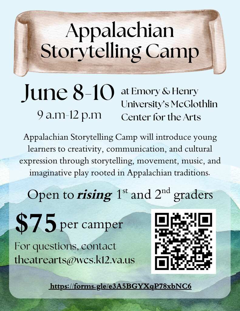 Appalachian Storytelling  Camp -- June 8-10