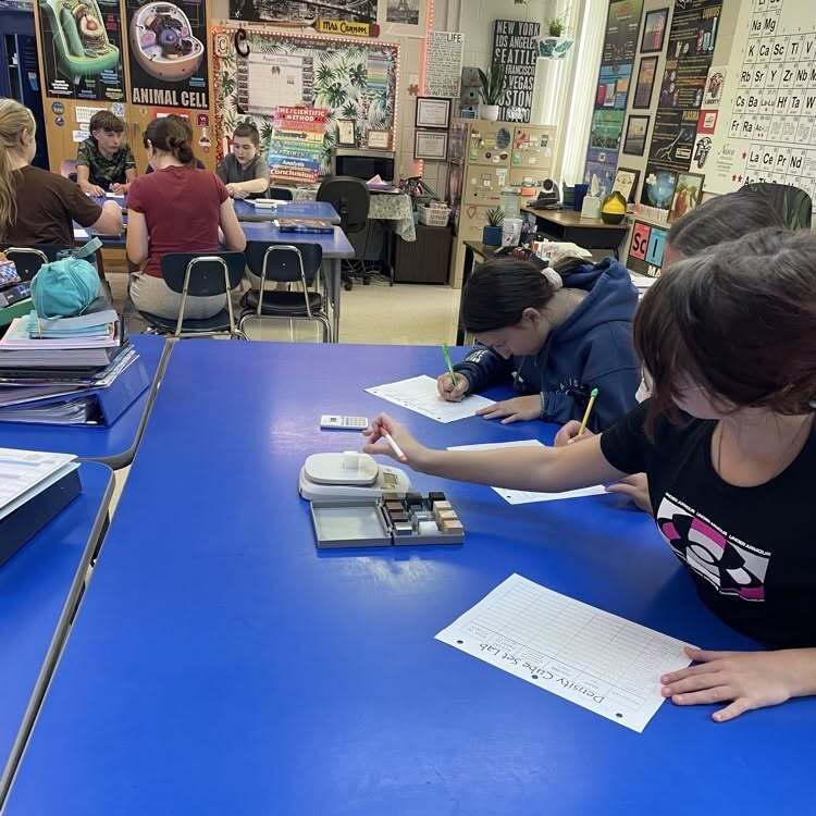Glade Spring Middle School Science Class Density Measuring 