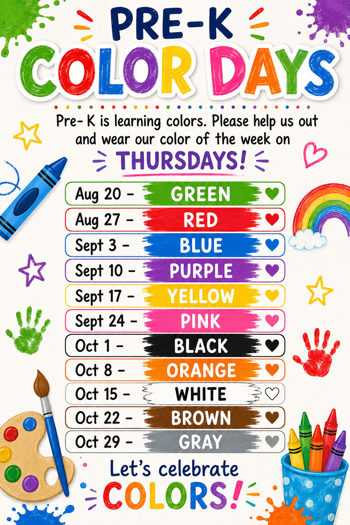 PreK color days 