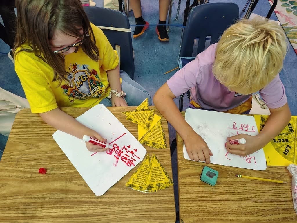 Meadowview Elementary School Pizza Word Problems 