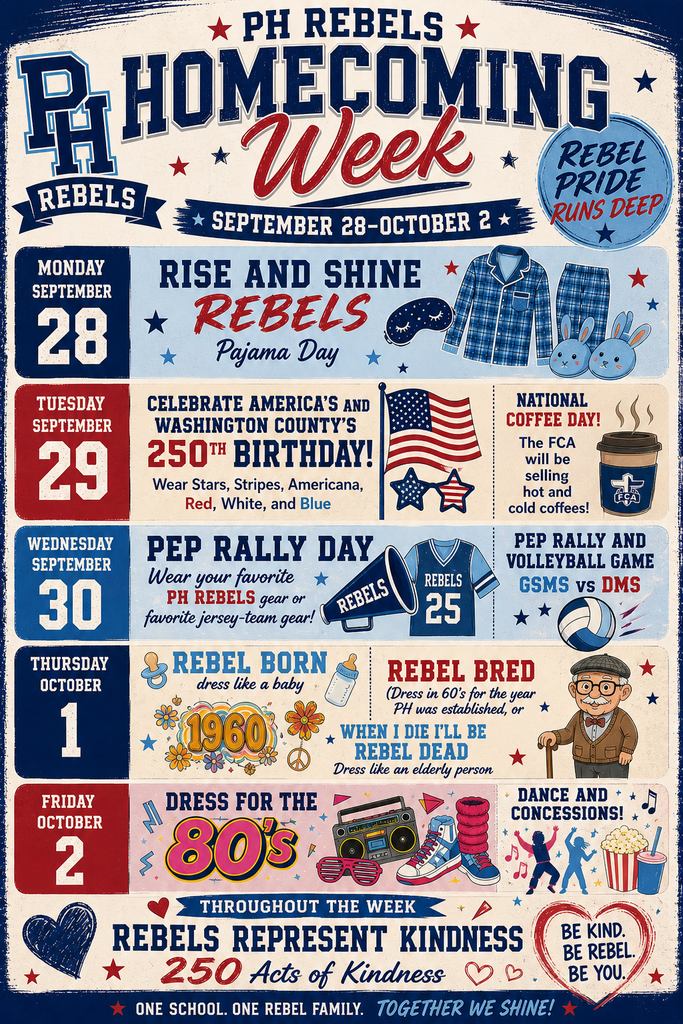Glade Spring Middle School -- Patrick Henry High School Homecoming Week Dress Up Days 