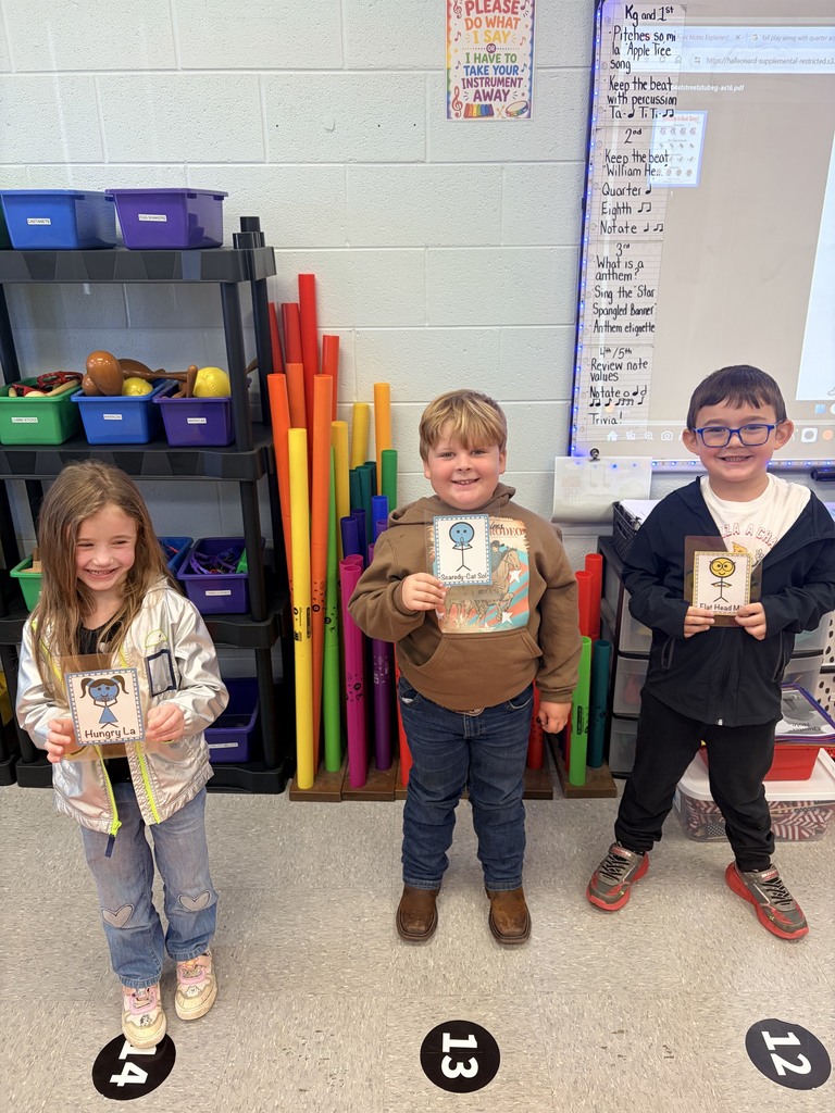 Ms. Stanley’s class practicing singing patterns with the pitches Mi, Sol, and La.