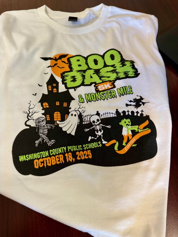 Boo Dash 5K & Monster Mile Front of T Shirt 