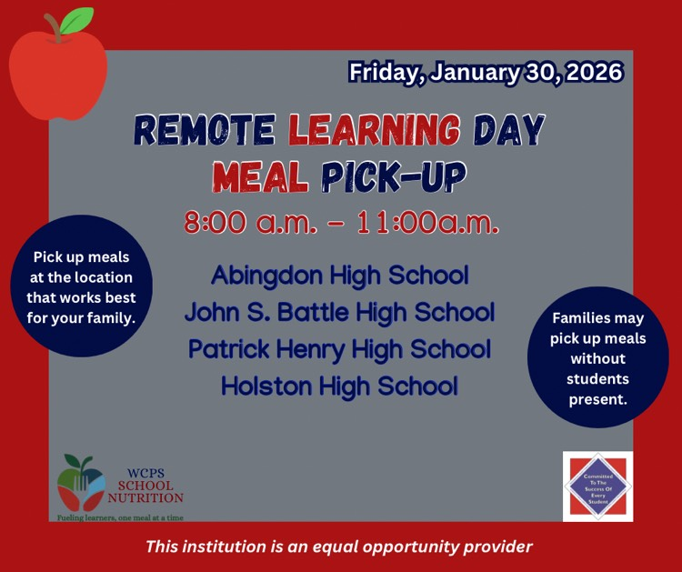 WCPS Remote Learning Meal Pick Up