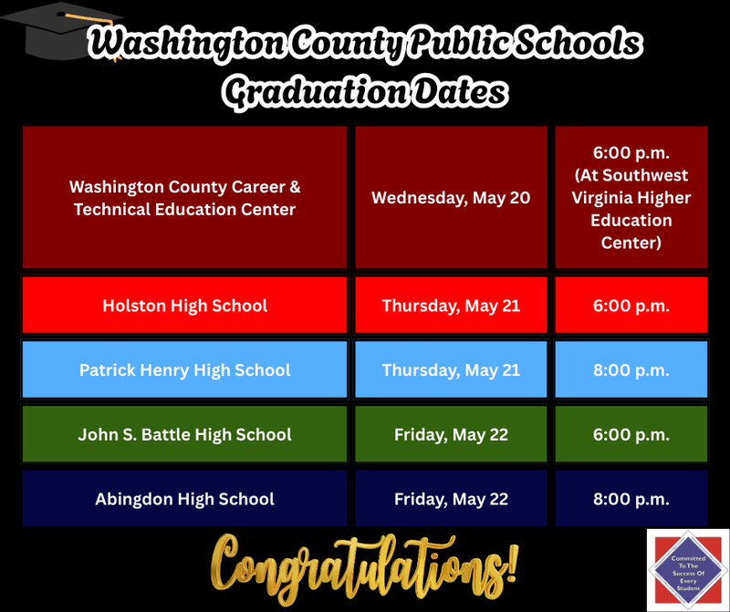 WCPS Graduation Dates 2026 