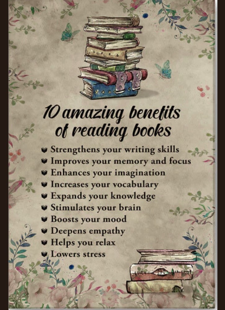 10 amazing benefits of reading flyer image