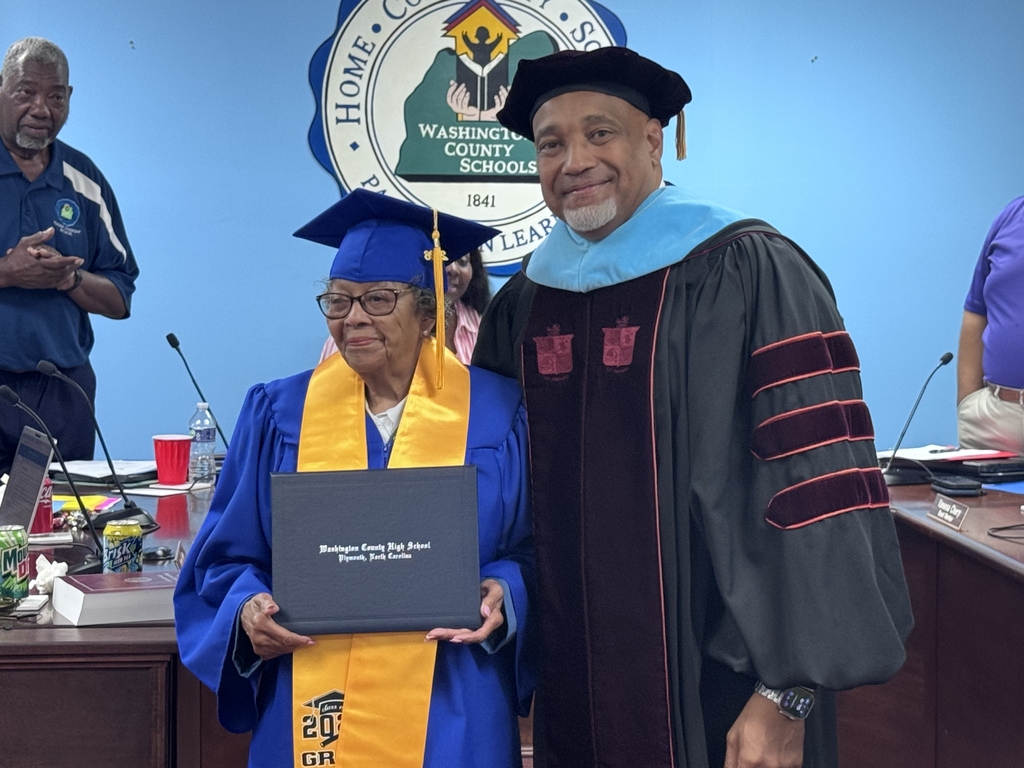 Rebecca Cooper Davis with Superintendent Dr. David O. White