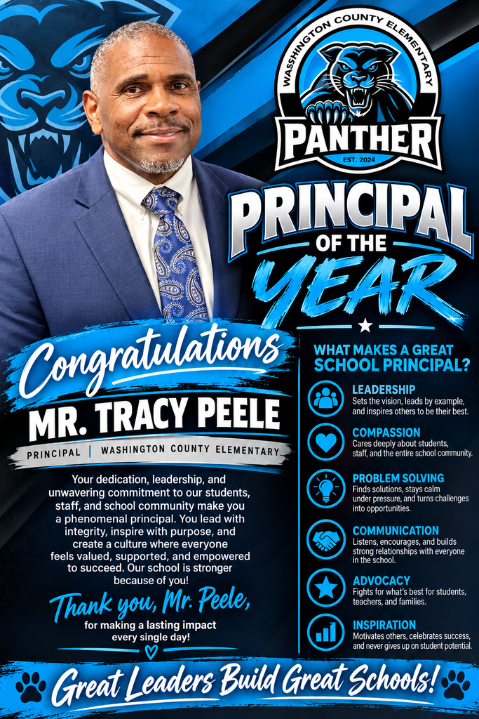 Principal of the year, Mr. Tracy Peele!