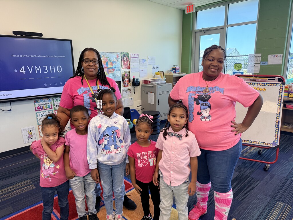 Mrs. Davenport and Ms. Downing's class rocking pink!