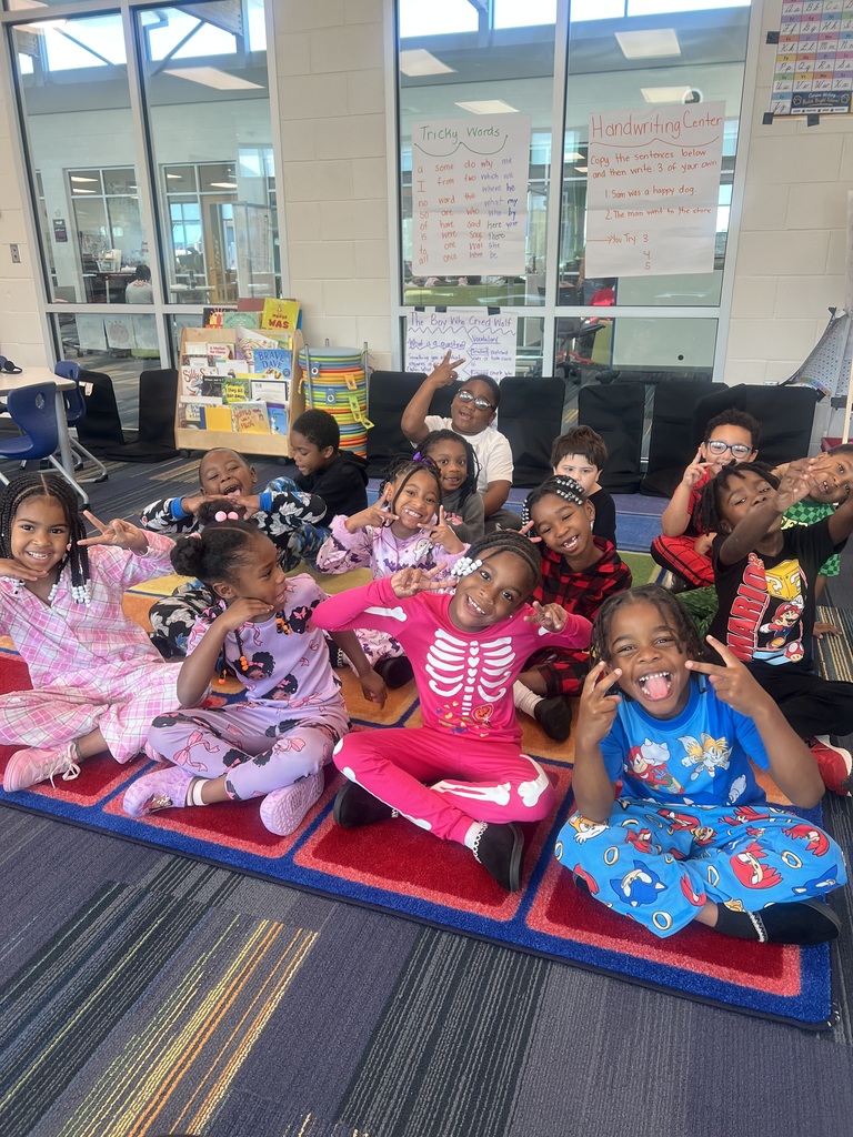 Ms. Taylor's First Grade Class rocking their pajamas.