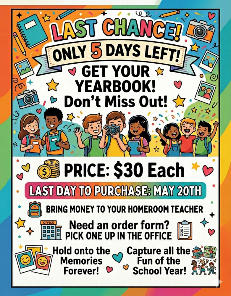 Yearbooks on Sale until May 20th - $30 each
