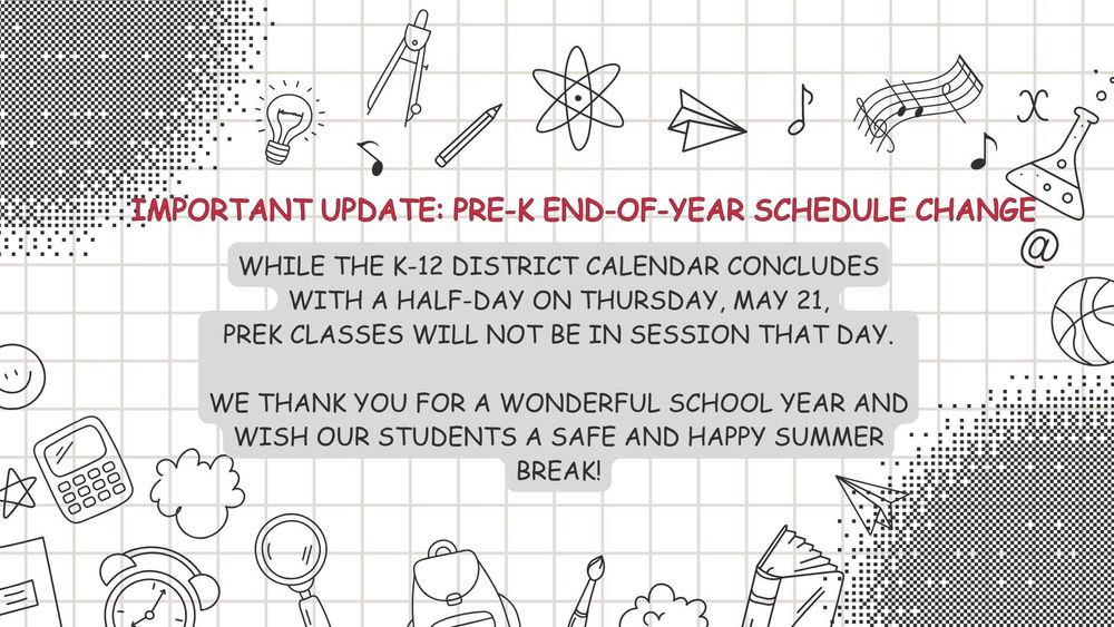Pre K Schedule Change