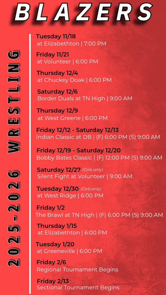 Wrestling Schedule