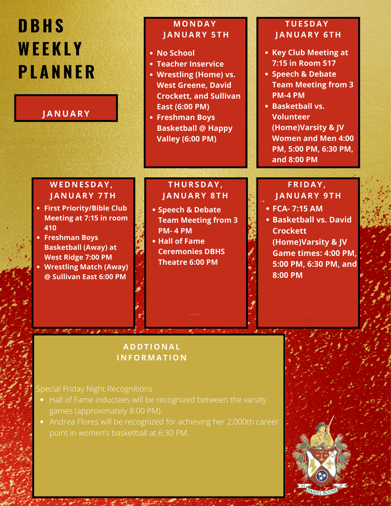 Weekly Planner 1/5/26