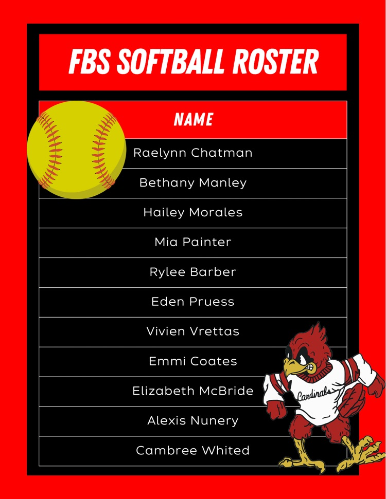 softball roster