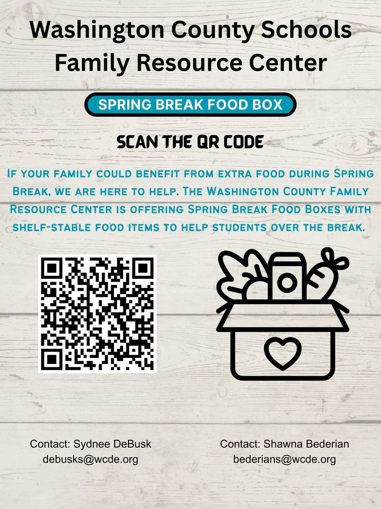WCS FRC Spring Break Food Box