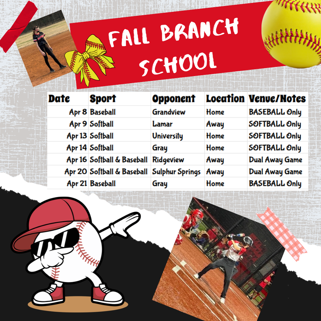 softball baseball schedule