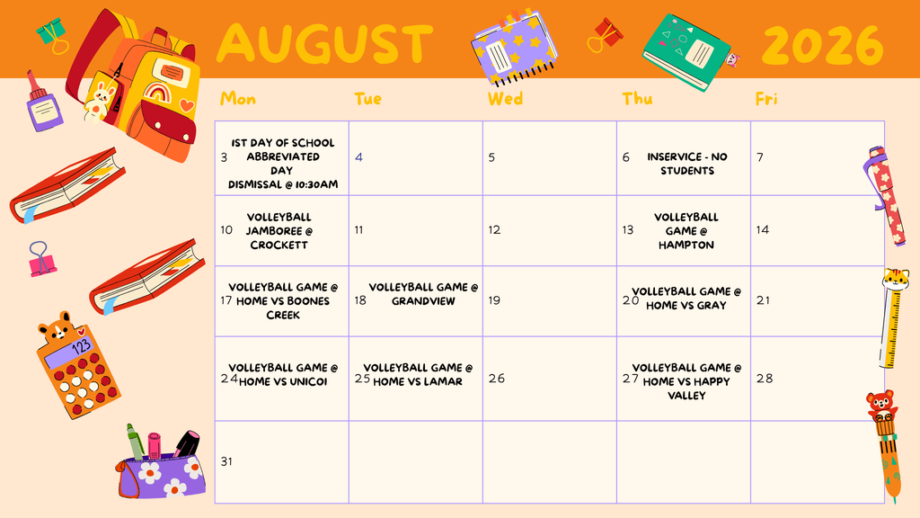 August Calendar