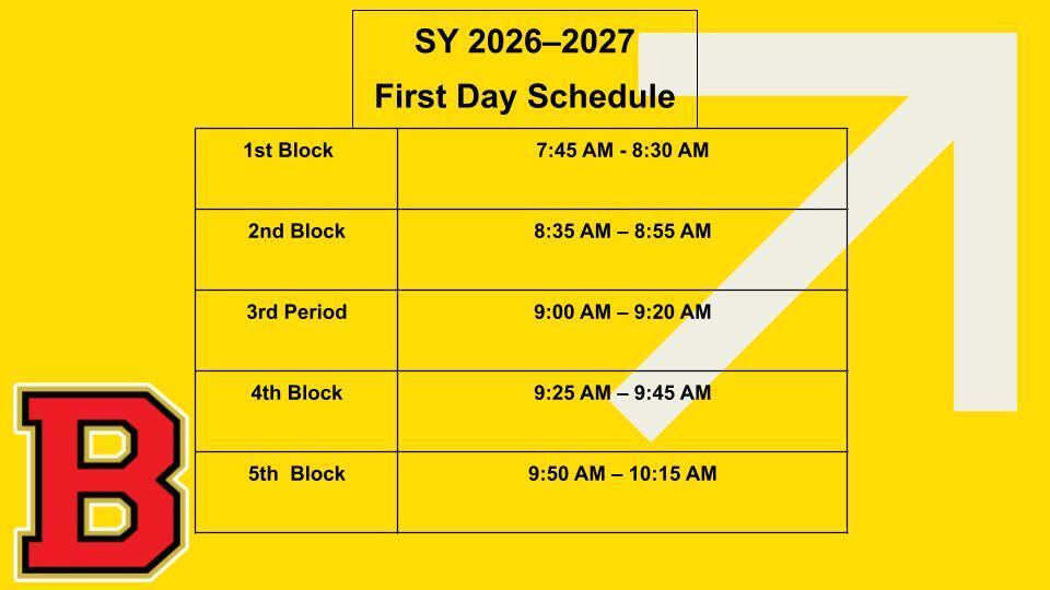 1st day schedule