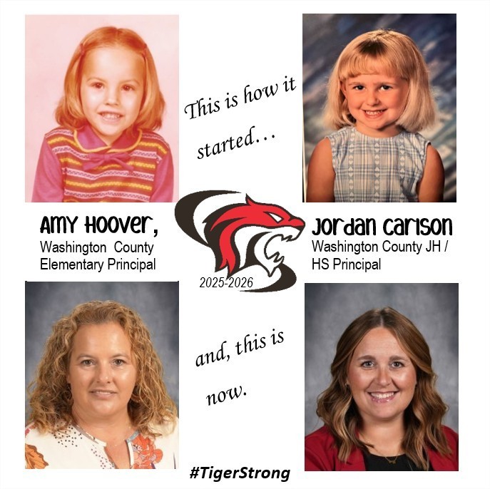 pictures of USD 108 principals in Kindergarten and now.