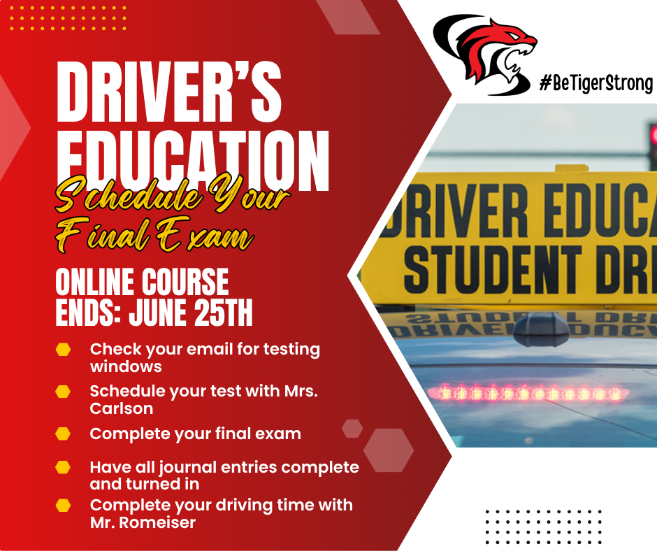 Information for completing Driver's Education