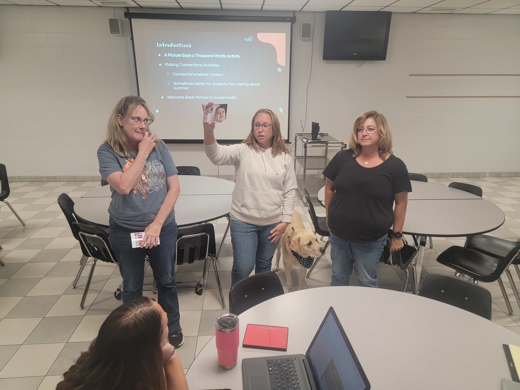 WCES staff doing an activity with explaining a card