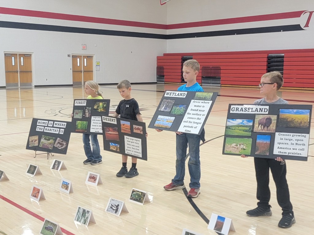 students holding posters
